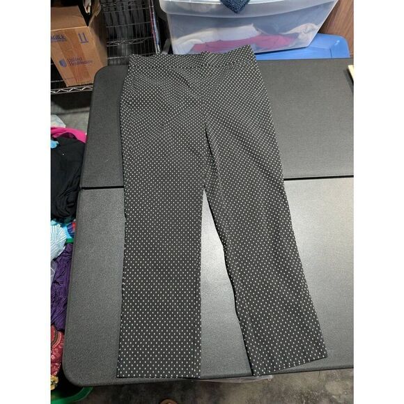 Anne Klein Pants Black White Flat Front Casual Stretch Trousers Women's Small - Picture 2 of 7